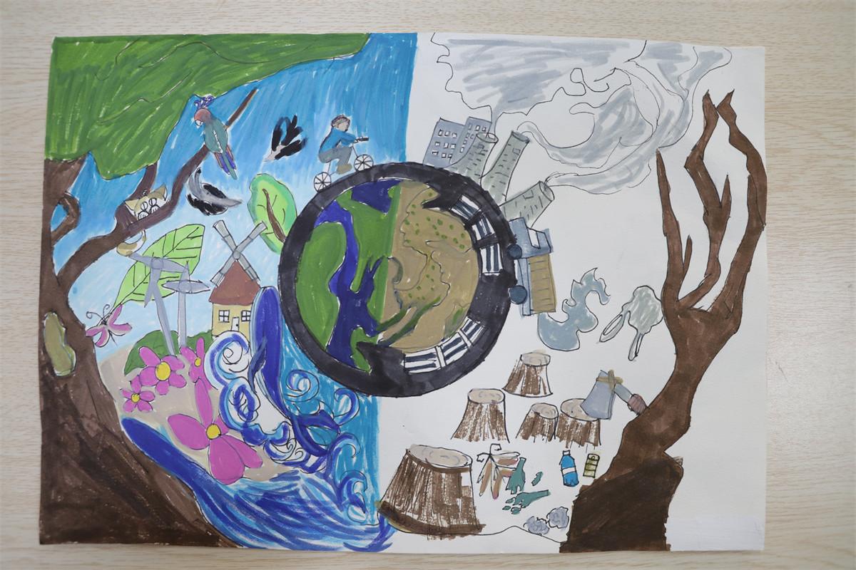 《保護(hù)環(huán)境，低碳出行》張雅涵 10歲